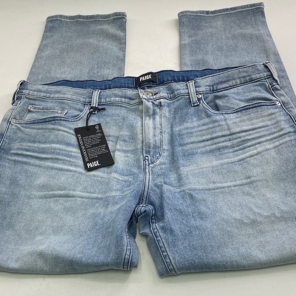 PAIGE Men's Light Blue Straight-Leg JeansP447@SS